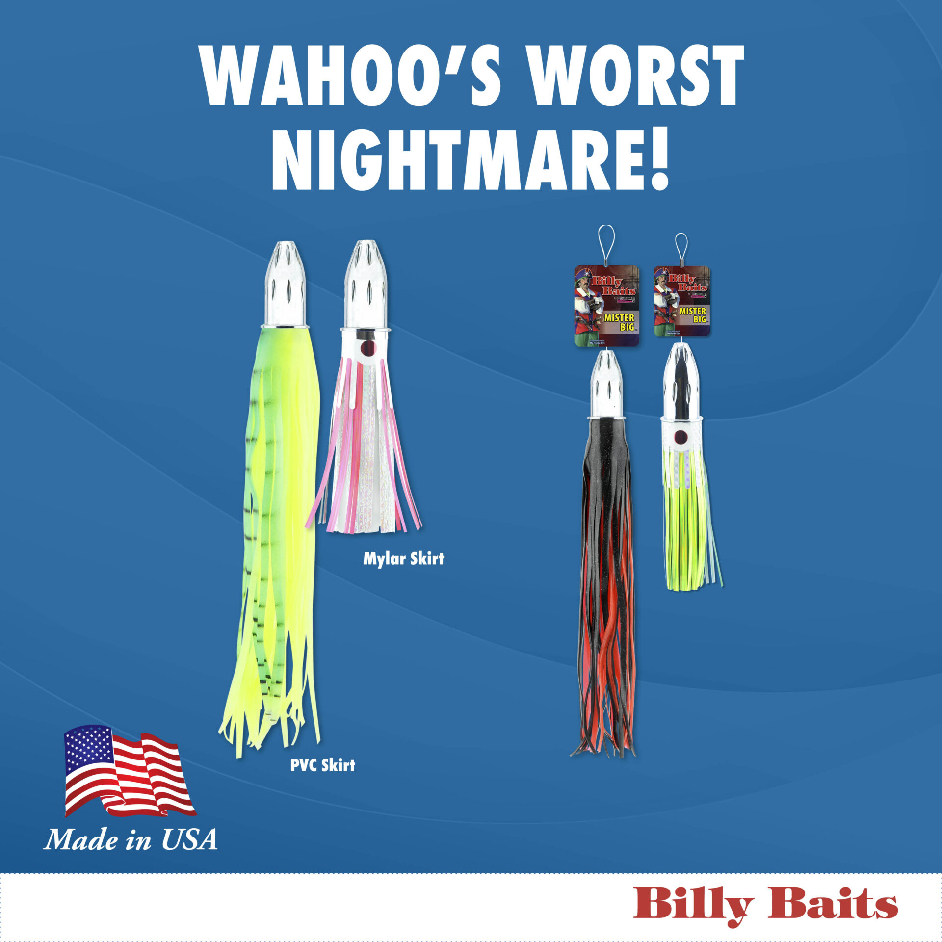 Billy Baits, Mister Big Lure, Black/Purple PVC Skirt, 16 oz / 453 g Head, 16 in / 40.6 cm - Image 4