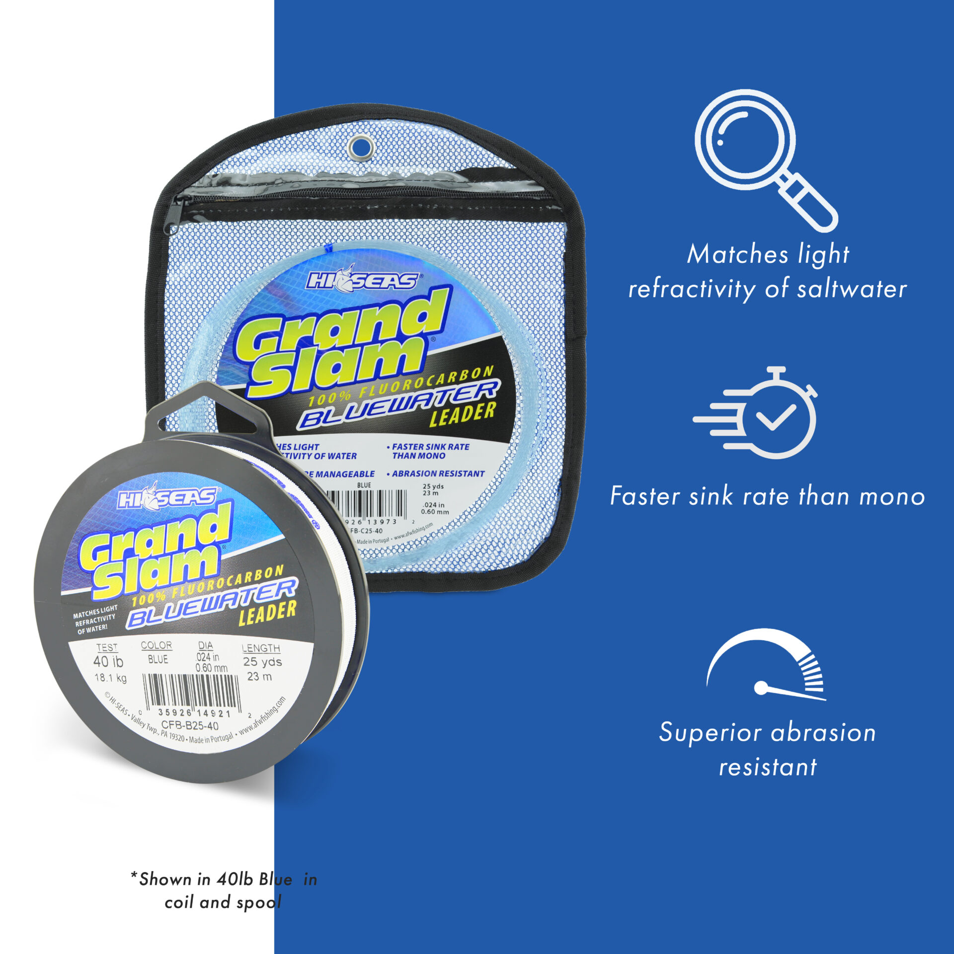 Grand Slam Bluewater 100% Fluorocarbon Leader - Pink - Image 2