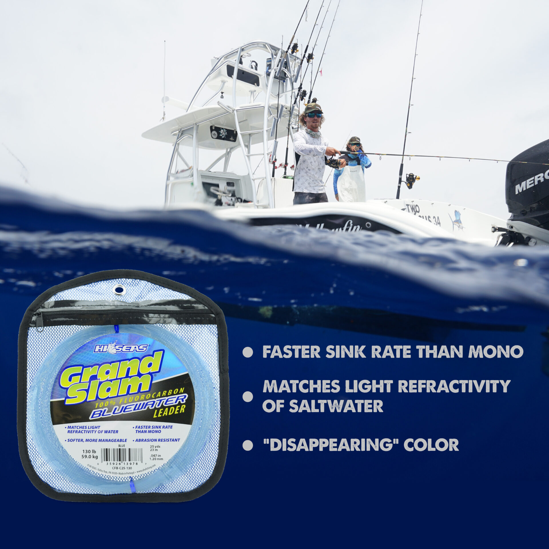 Grand Slam Bluewater 100% Fluorocarbon Leader - Pink - Image 5