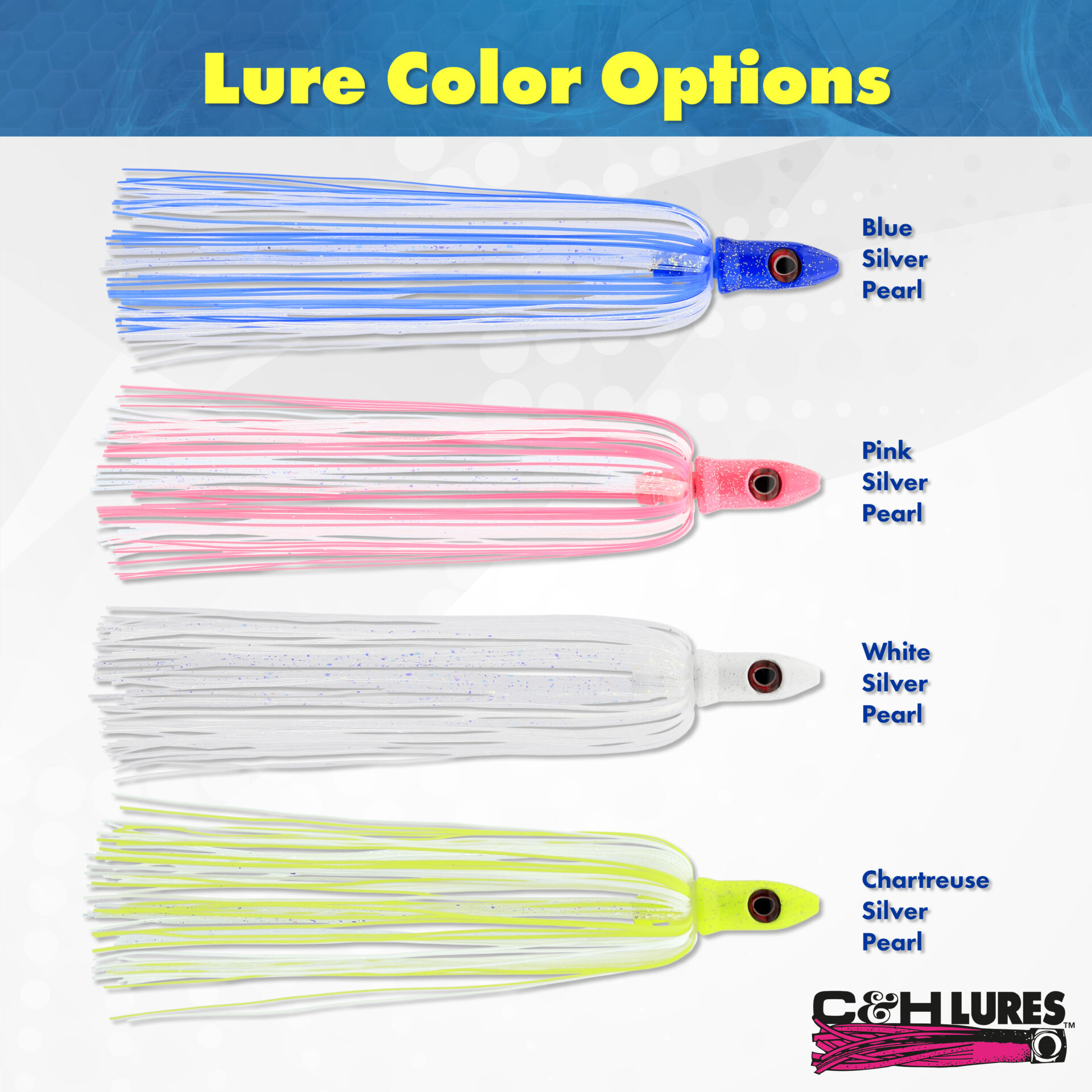 C&H, Mahi Buster Bling, 1 oz / 28.3 g, Pink Silver Glitter Head, Pink/White/Pearl Holographic Skirt, 6 in / 15.2 cm - Image 5