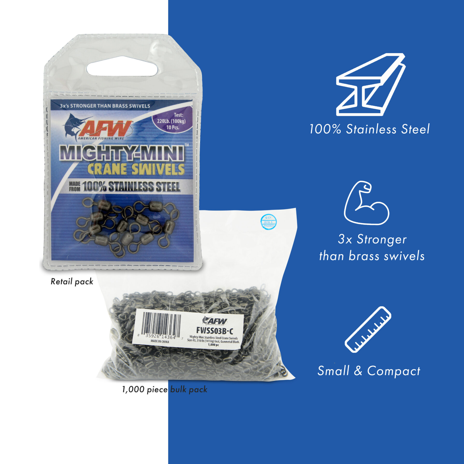 Mighty Mini Stainless Steel Crane Swivels - Image 2