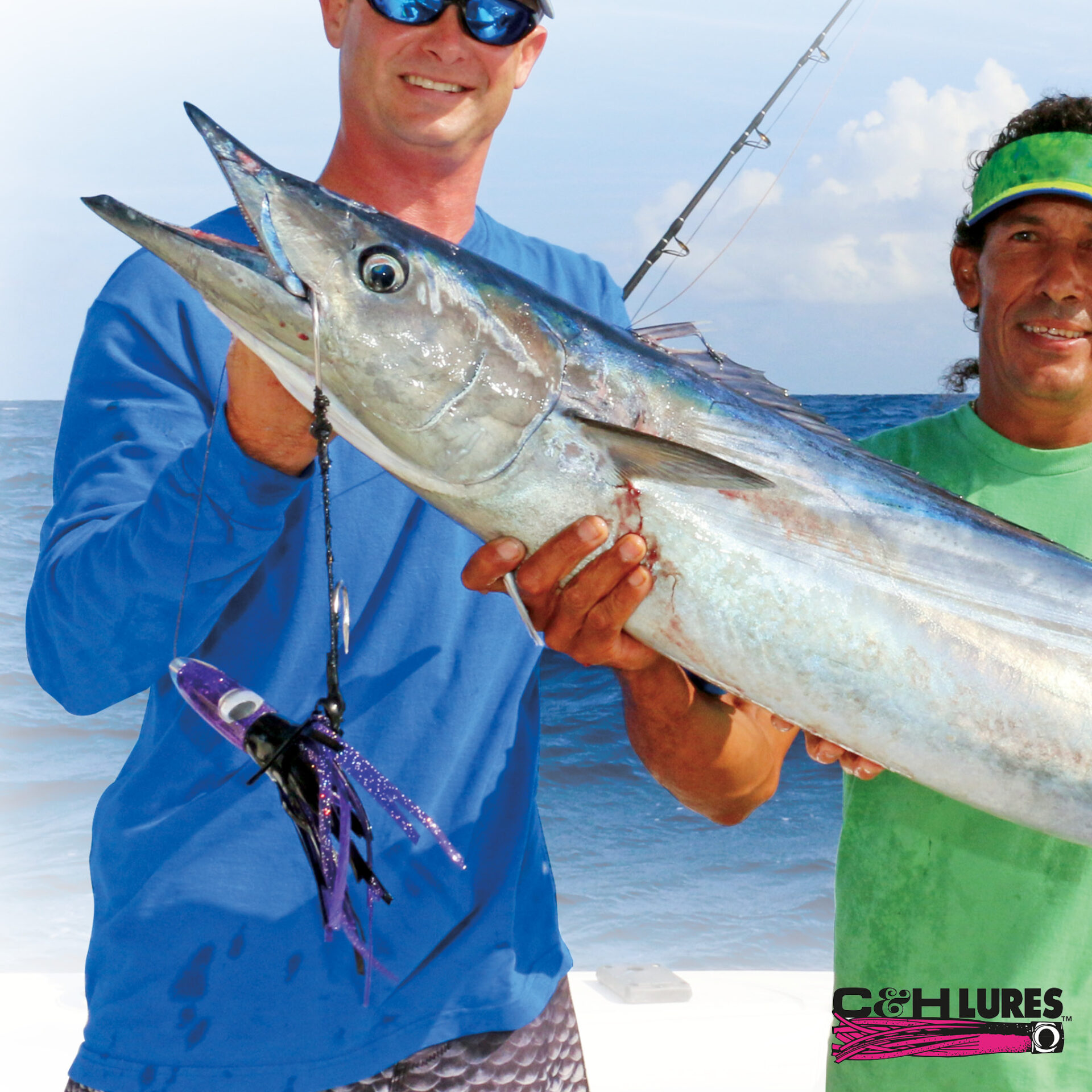 C&H, Wahoo Whacker Rigged & Ready, Black/Purple Skirt, 6 oz / 170 g 12.5 in / 31.75 cm, 10/0 Mustad 7731-DT Hook, AFW Swivel, 200 lb / 90.6 kg Grand Slam Mono, 12 ft / 3.6 m - Image 5