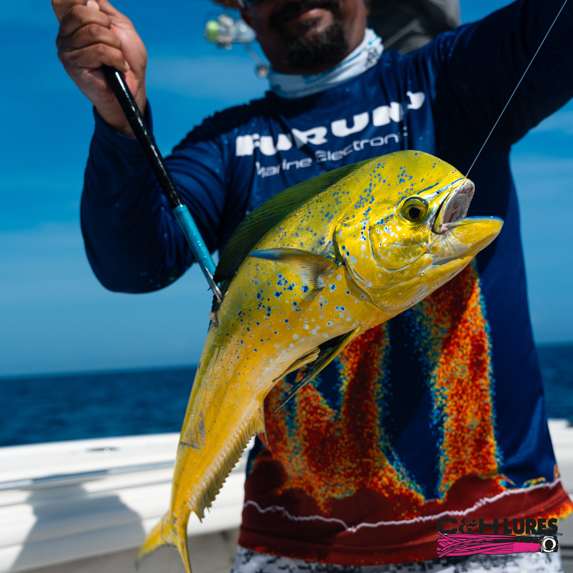 C&H, Lil Bubbler Lure, Green/Chartreuse/Orange Skirt, Concave Head, 5.5 in / 14 cm - Image 7